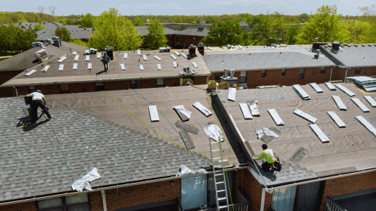 view of roof installation in progress